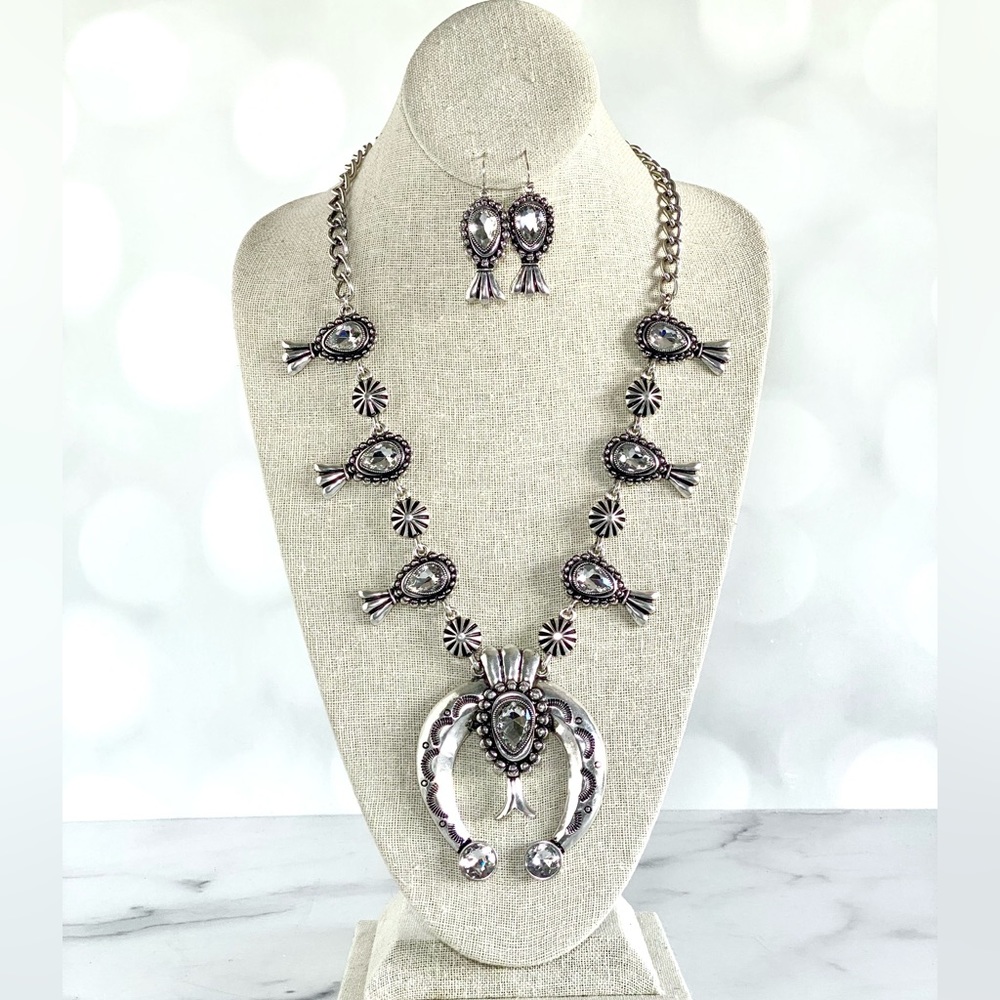 Western Boho Necklace and Earrings Set